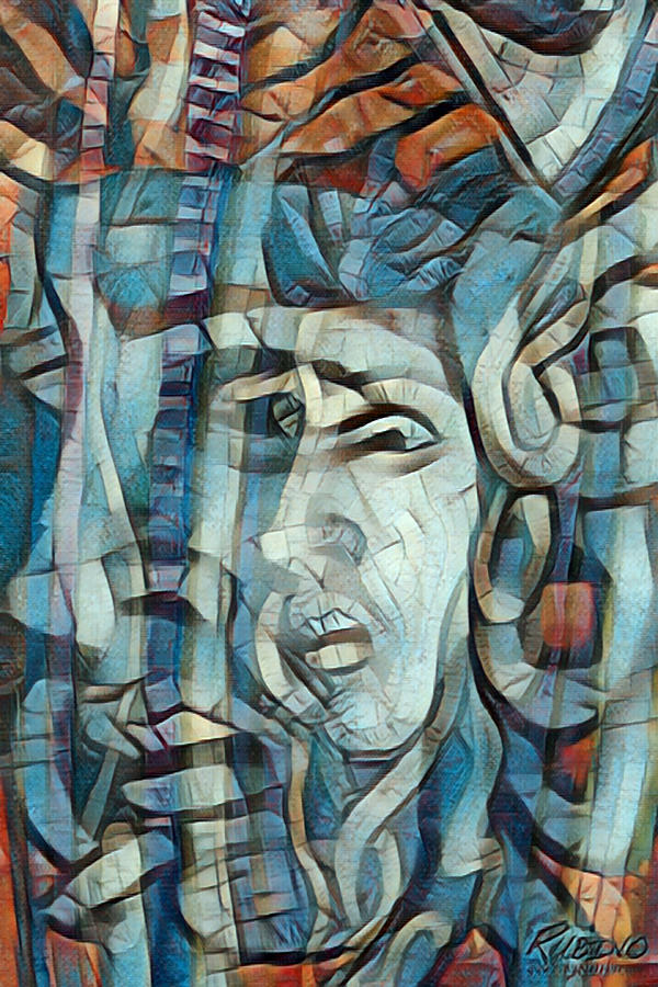 Mosaic Medusa 2 Painting by Tony Rubino