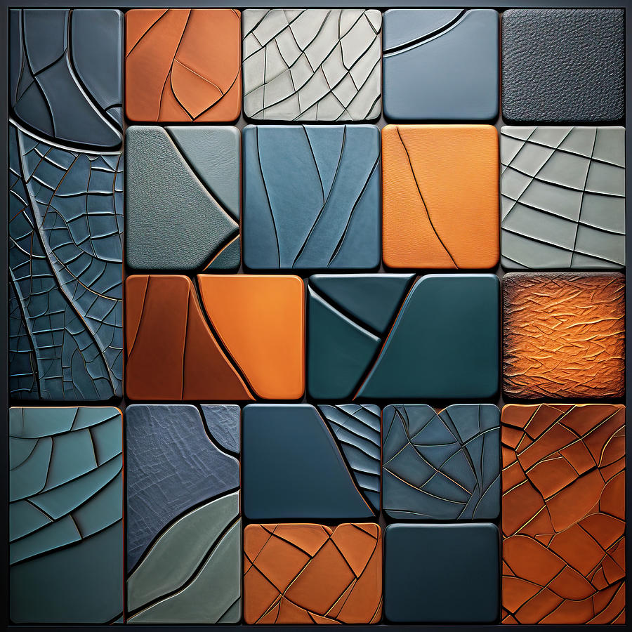 Mosaic of Hues - A Symphony in Leather - AI Art Digital Art by Chris Anson