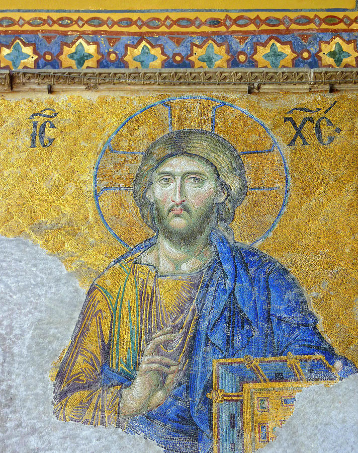 Mosaic of Jesus Christ, Hagia Sophia, Istanbul, Turkey Photograph by Frans Sellies