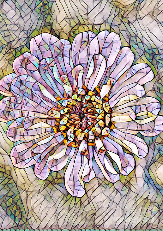 Mosaic Portret flower Digital Art by Yvonne Padmos