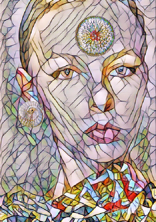 Mosaic Portret Lady Loa Digital Art