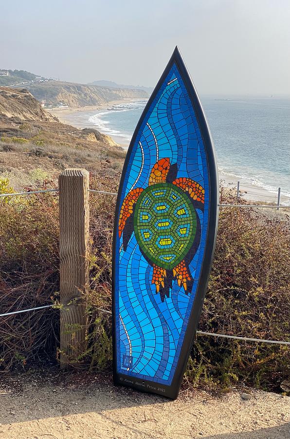 turtle surfboard art