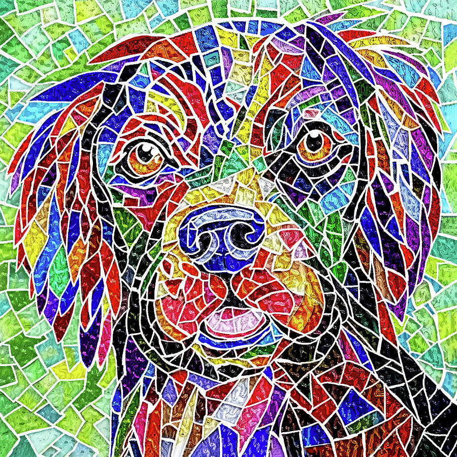 Mosaic Spaniel - Abstract Dog Design Digital Art by Mark Tisdale
