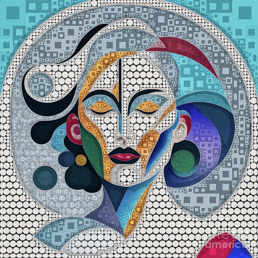 Mosaic Style Abstract Artwork - 01655 Digital Art by Philip Preston