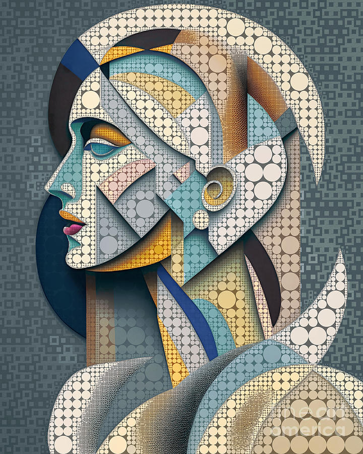 Mosaic Style Abstract Artwork - 01664 Digital Art by Philip Preston