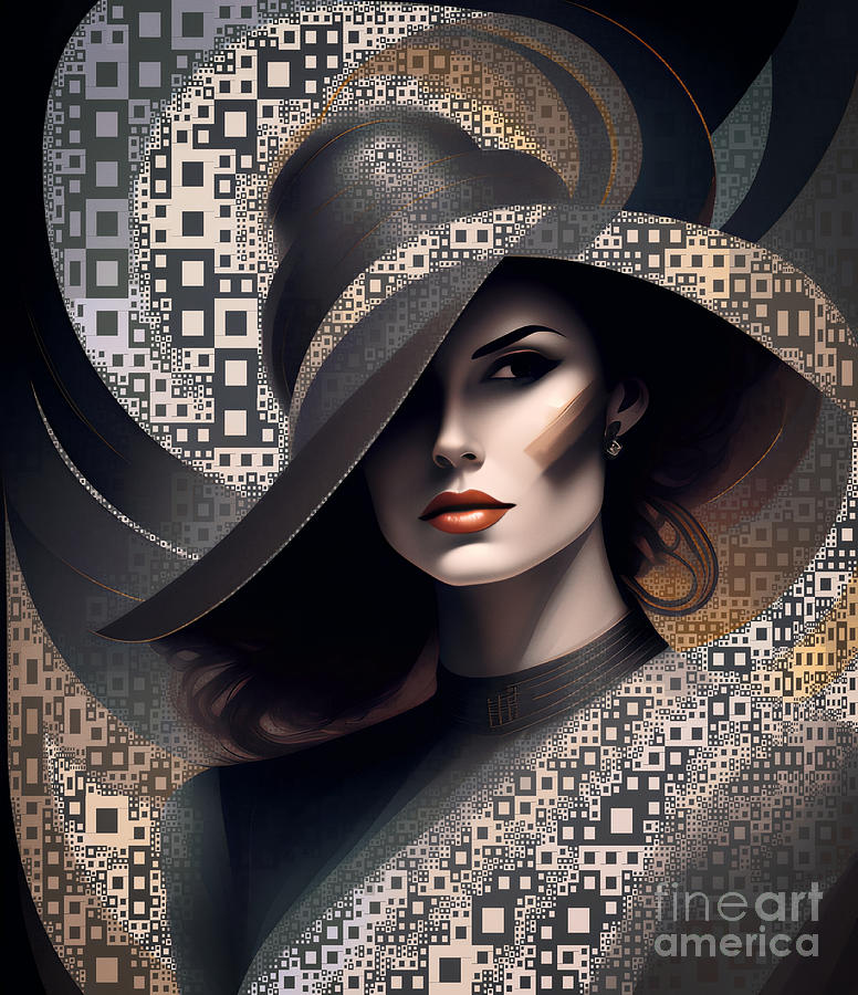 Mosaic Style Abstract Portrait - 01284 Digital Art by Philip Preston