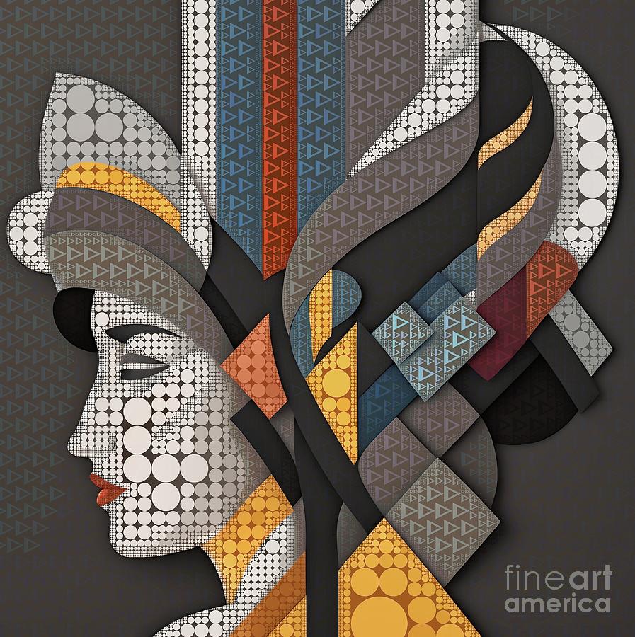 Mosaic Style Abstract Portrait - 01705 Digital Art by Philip Preston