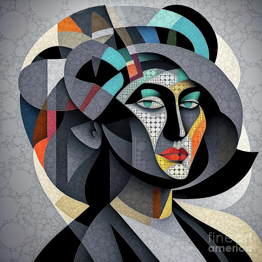 Mosaic Style Abstract Portrait - 01719-SA1A Digital Art by Philip Preston
