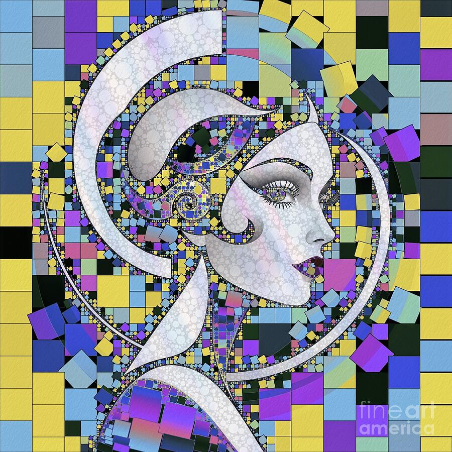 Mosaic Style Abstract Portrait - 03735-SA1A Digital Art by Philip Preston Mosaic Style Abstract Portrait - 03735-SA1A Digital Art by Philip Preston