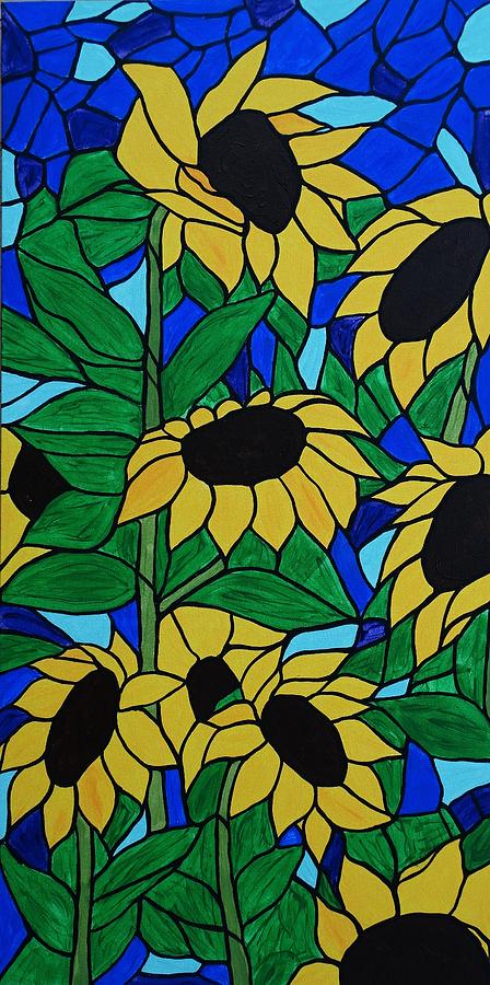 Mosaic Sunflowers Painting