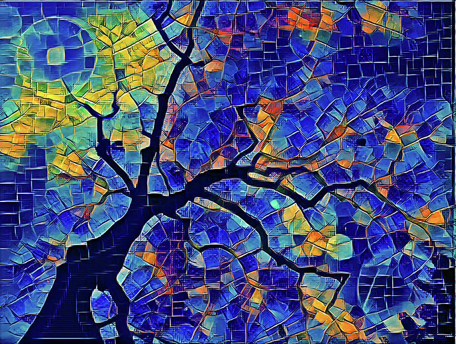Mosaic Tile Tree Art Print Digital Art by Jacob Folger