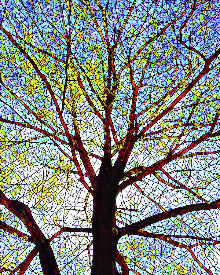 Mosaic tree Digital Art by Rod Melotte