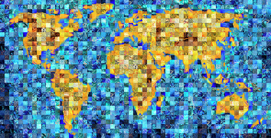 Mosaic World Map 01 Raul Cecilio 