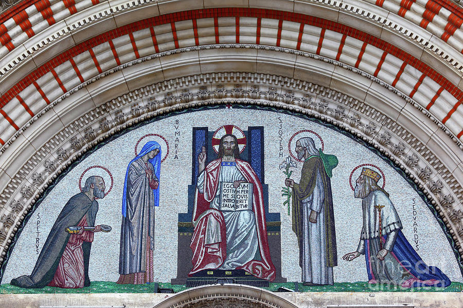 London Photograph - Mosaics above entrance to Westminster Cathedral London by James Brunker
