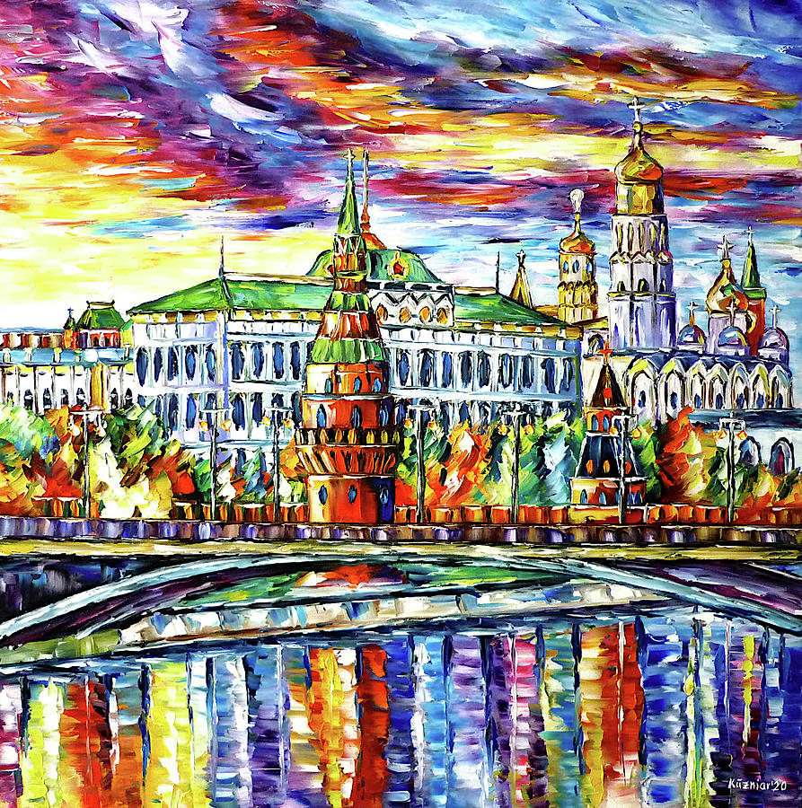 Moscow Kremlin Painting by Mirek Kuzniar
