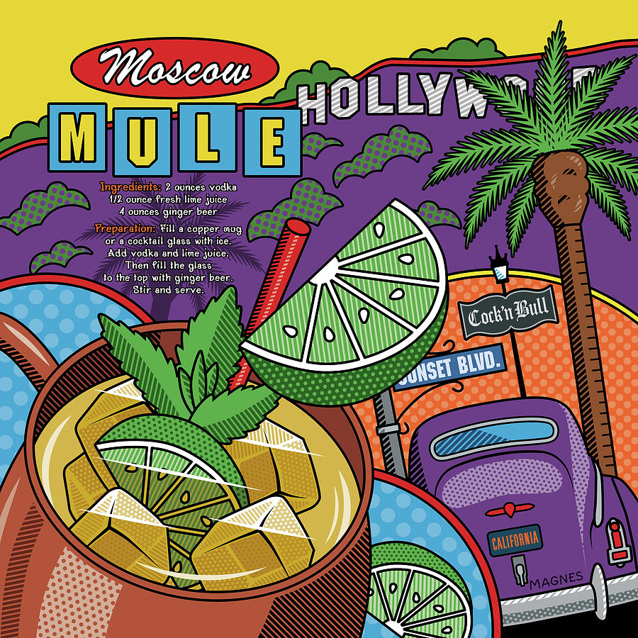 Hollywood Digital Art - Moscow Mule with Recipe by Ron Magnes