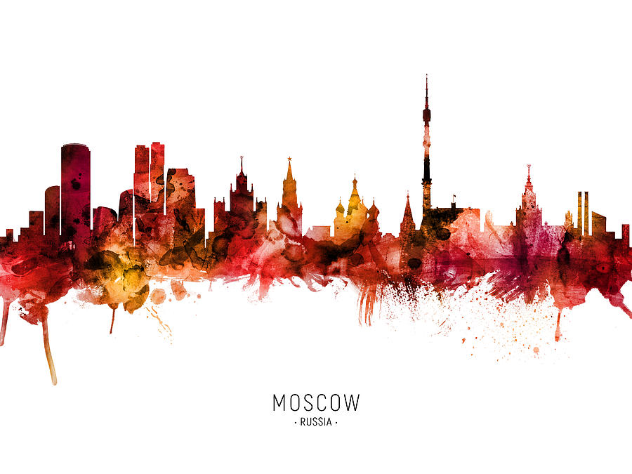 Moscow Digital Art - Moscow Russia Skyline #95 by Michael Tompsett