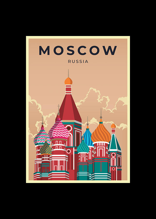 Moscow Russia Vintage Travel Poster Digital Art by Douxie Grimo - Fine ...