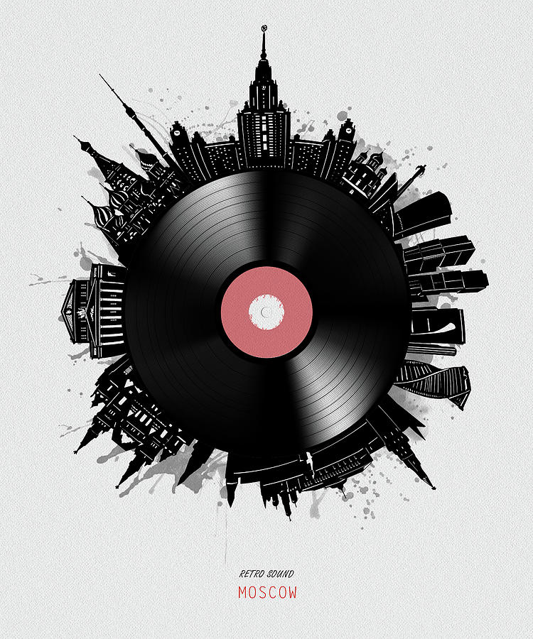 Moscow Skyline Vinyl Digital Art