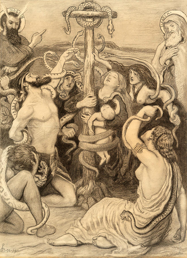 Moses and the Brazen Serpent  Drawing by Ford Madox Brown