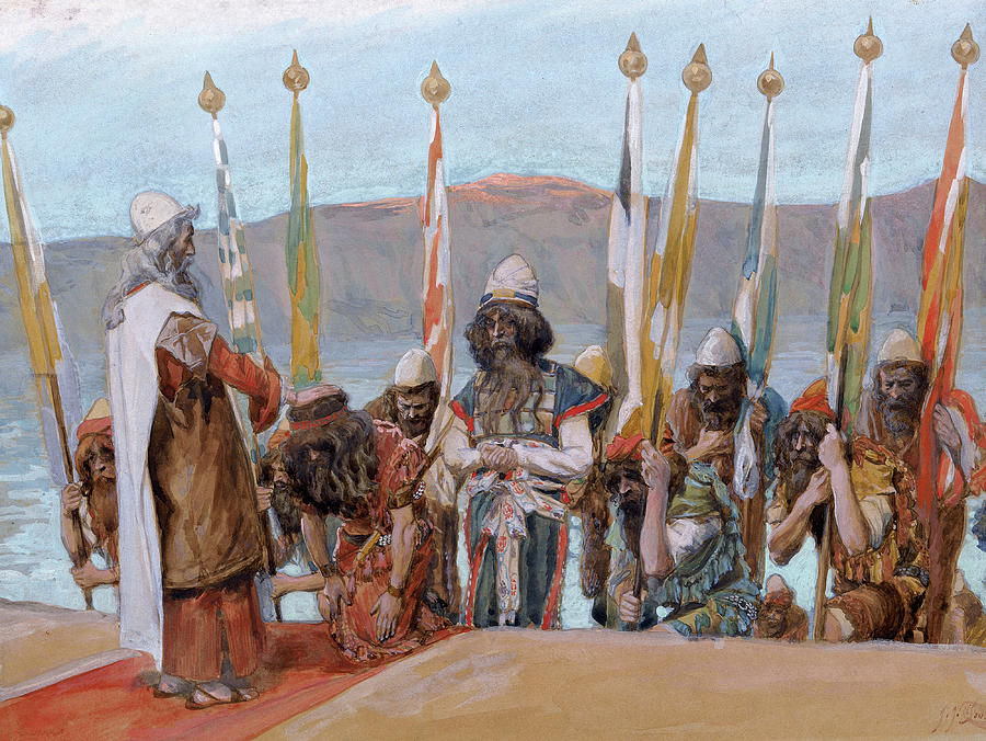 Moses Blesseth Joshua Before the High Priest 1902 by James Tissot