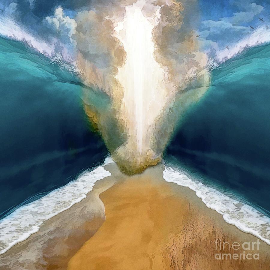 Moses Meets God Parting of the Red Sea Miracle Mixed Media by Mixed Media Art