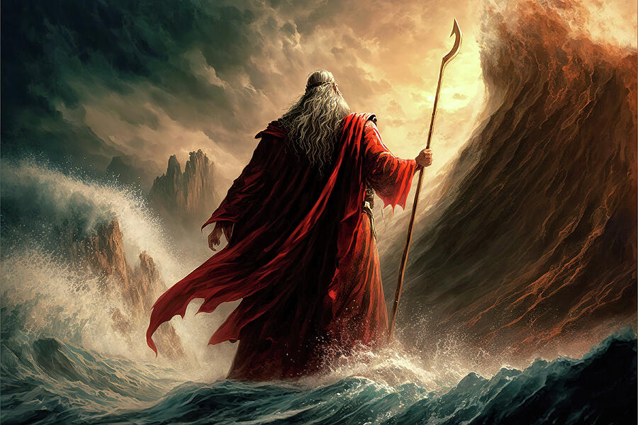 Moses Parting The Red Sea Digital Art by Jim Vallee - Fine Art America