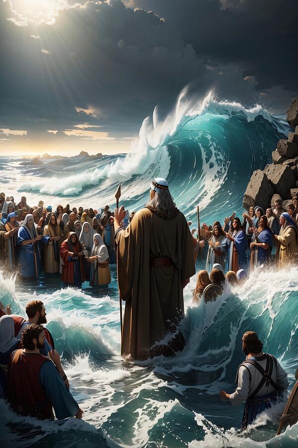 MOSES PARTS THE WATERS ai Digital Art by Dreamz - - Fine Art America