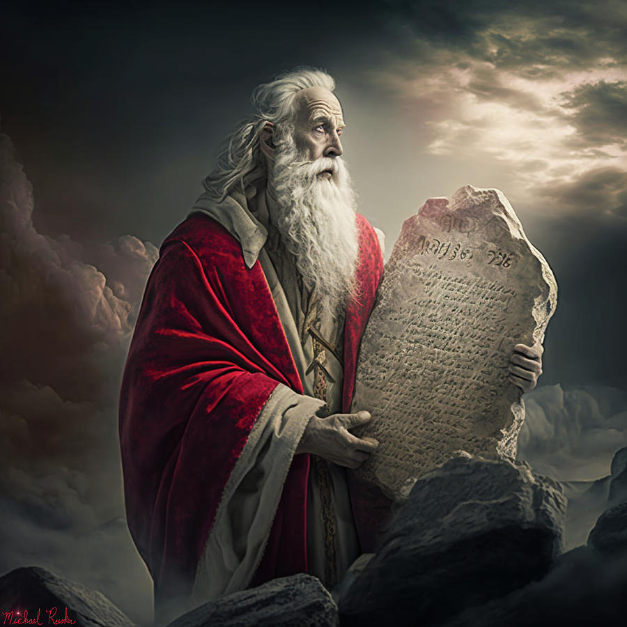 Moses Ten Commandments Digital Art by Michael Rucker