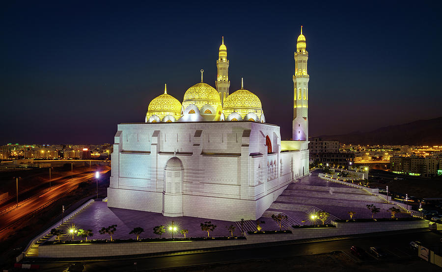 Mosque Muhammad al-Amin at night Photograph by Alexey Stiop