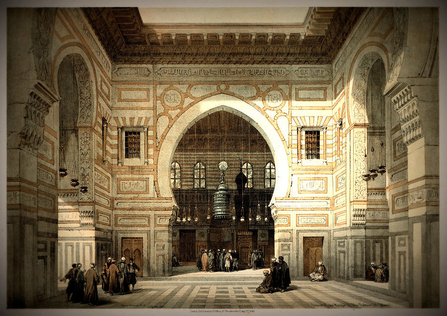 Mosque Of The Sultan Al-ghuri Cairo 1838 Drawing By Oriental Views 