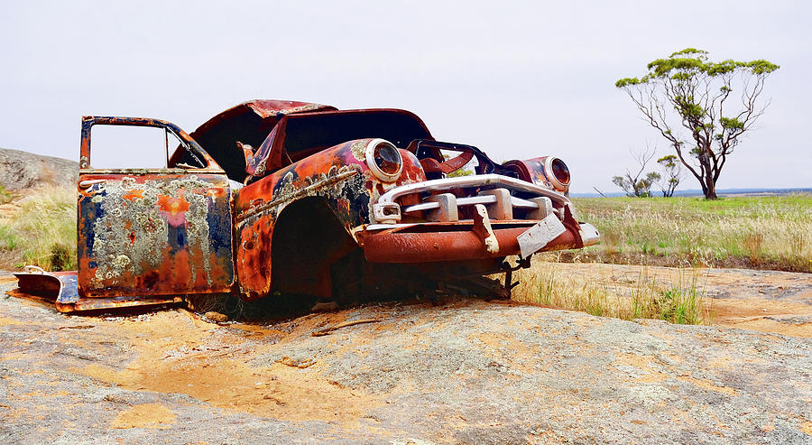 Lichen Covered Outback Wreck  2 Photograph by Lexa Harpell