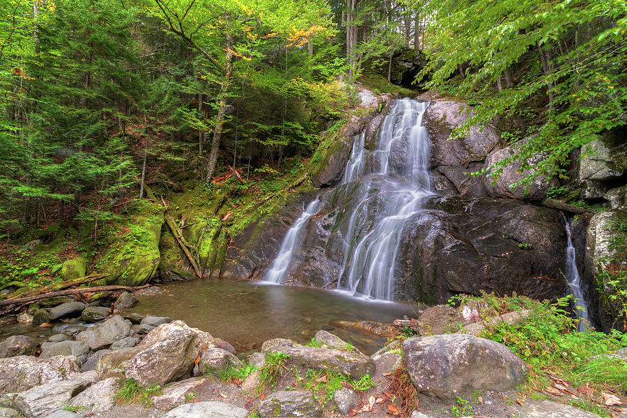 Moss Glen Falls Early Autumn - Granville Vermont  Photograph by Chad Dikun