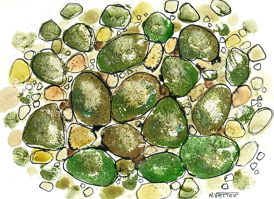 Mossy stones. Mixed Media by Nataliya Vetter