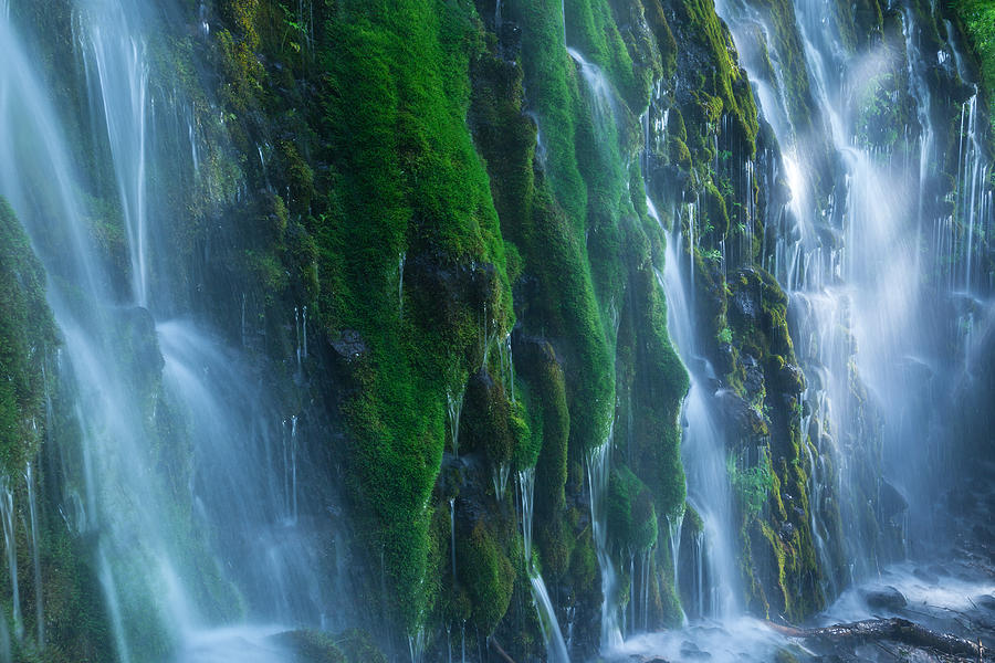 Mossy waterfalls with sunlight Photograph by Isogawyi