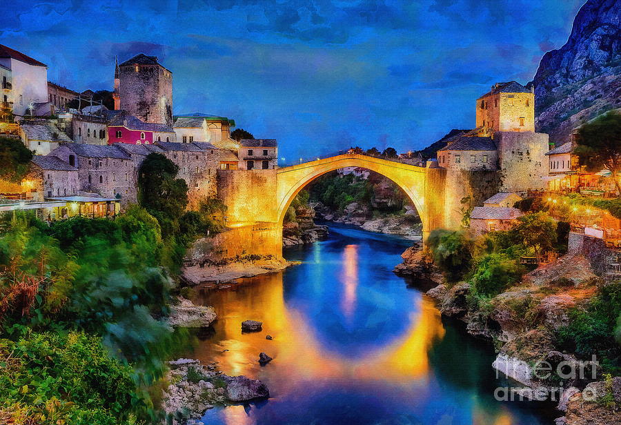Mostar Bridge, Bosnia Herzegovina Digital Art by Jerzy Czyz