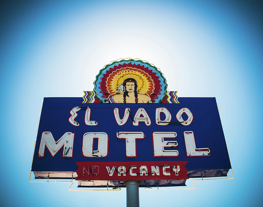 Motel Neon in Albuquerque Photograph by Sonja Quintero