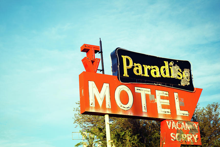 Motel Sign Paradise Photograph by Sonja Quintero