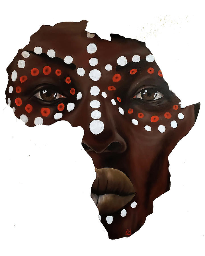 Mother Africas Face Painting by Rodney D Butler