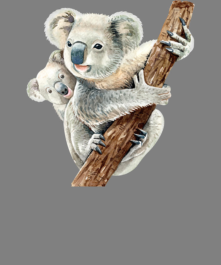 Mother and Baby Animals Watercolor Koala Mom and Koala Baby Koalas Digital  Art by Stacy McCafferty - Fine Art America
