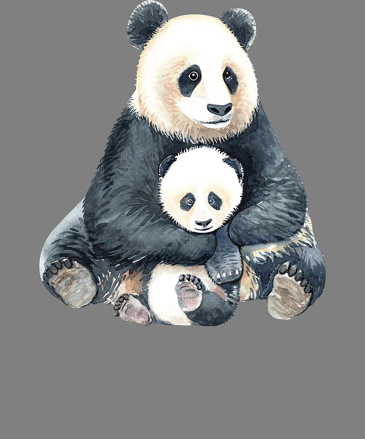 Mother and Baby Animals Watercolor Panda Mom and Panda Baby Pandas Digital  Art by Stacy McCafferty - Pixels