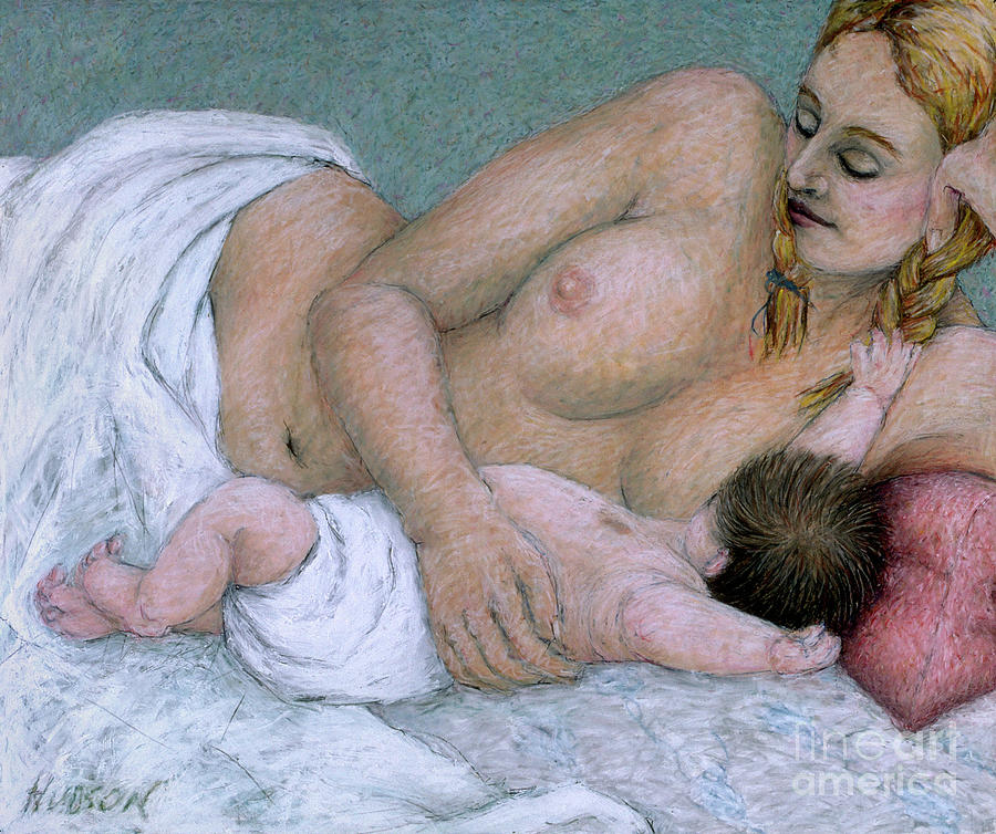 mother and baby painting - Between Time Painting by Sharon Hudson