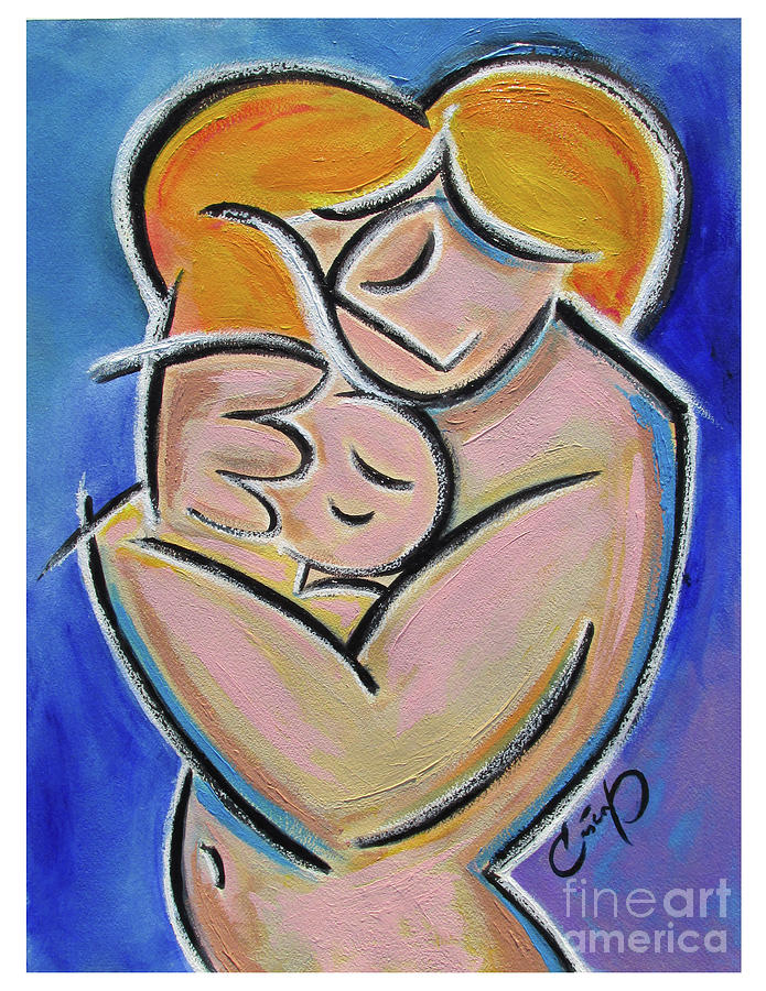 Motherhood Painting - Mother And Child by Benjamin Casiano Motherhood Painting - Mother And Child by Benjamin Casiano