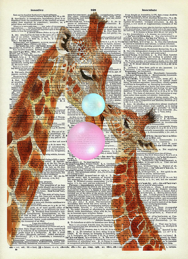 Mother and child giraffe bubblegum love Mixed Media by Mihaela Pater ...