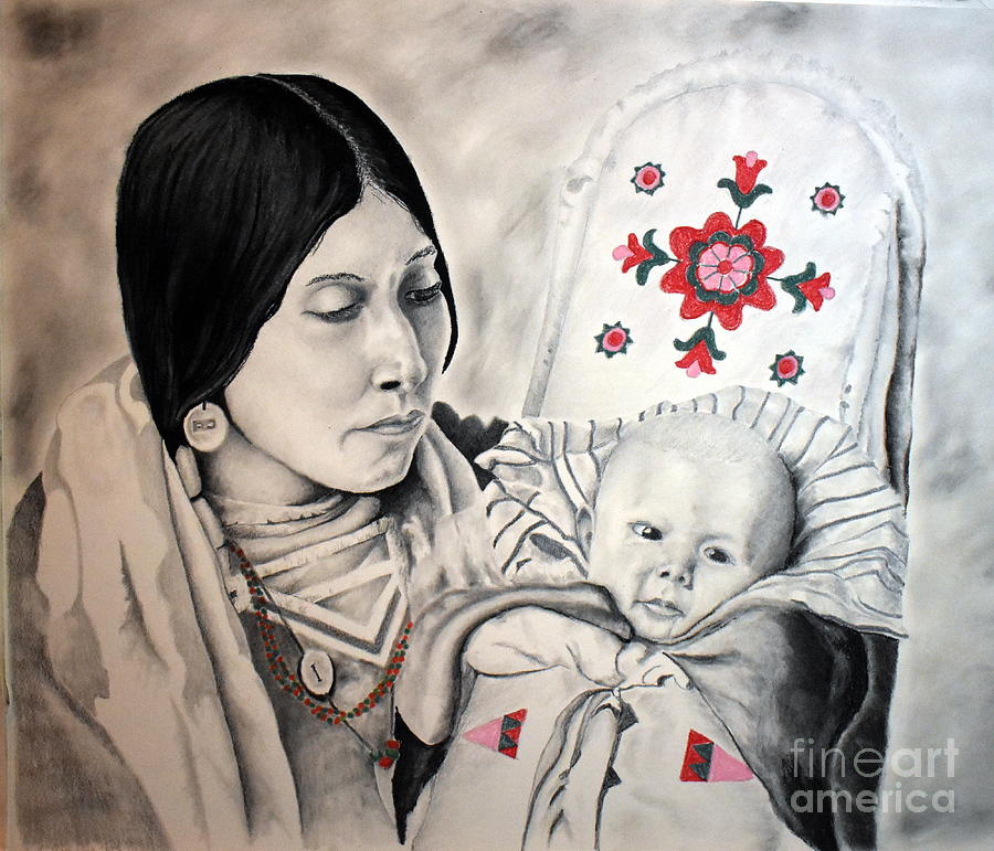 Mother And Child Drawing by John Huntsman