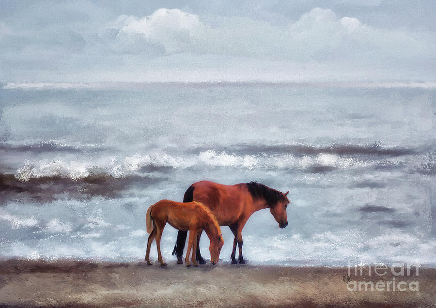 Horse Digital Art - Mother And Child by Lois Bryan