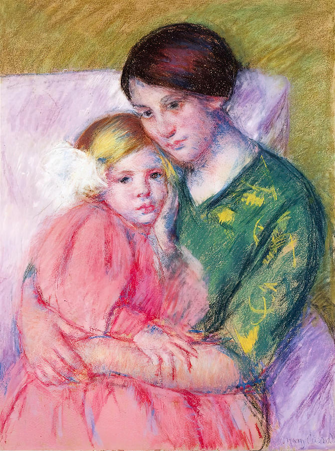 Impressionism Painting - Mother and Child Reading by Mary Cassatt