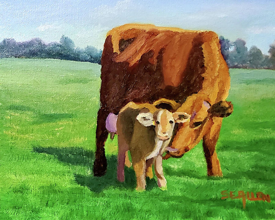 Mother and Child Painting by Sharon E Allen