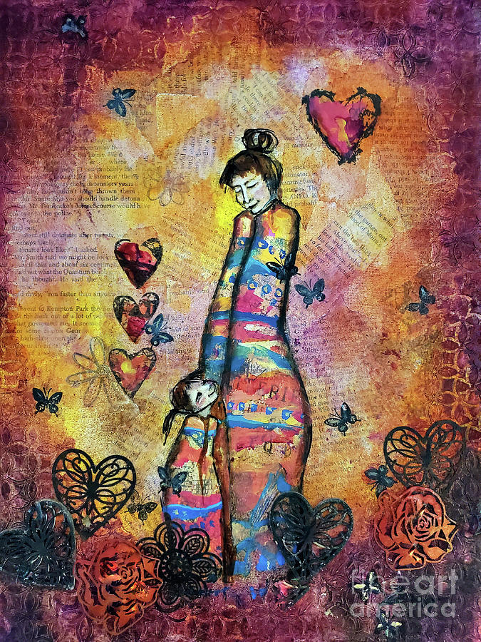 Mother and Child Mixed Media by Zan Savage