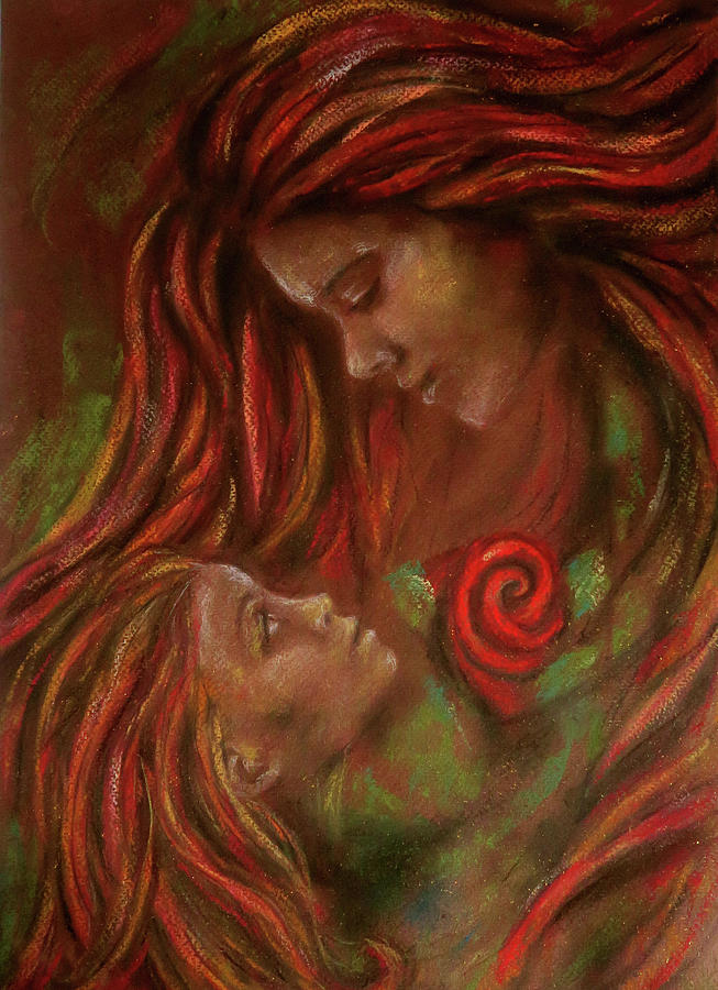 Mothers Day Pastel - Mother and Child by Zoe Oakley